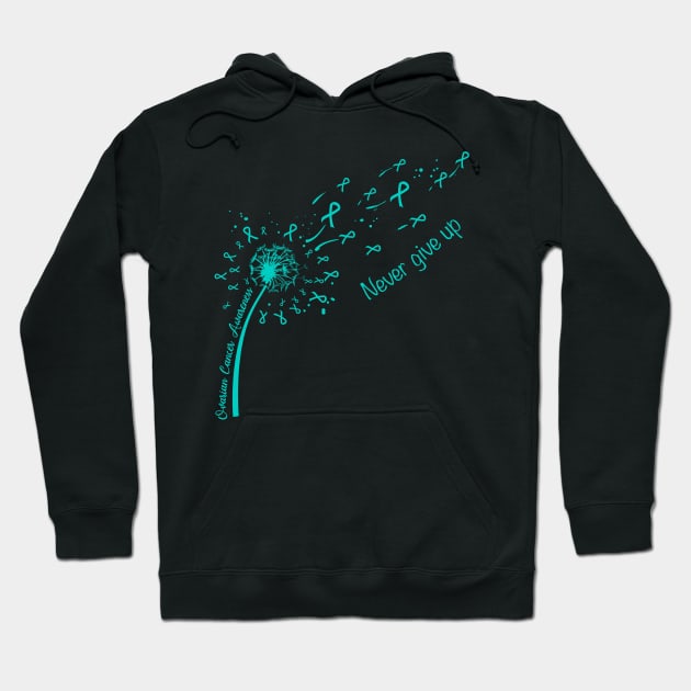 Ovarian Cancer Awareness Never give up Hoodie by Elliottda